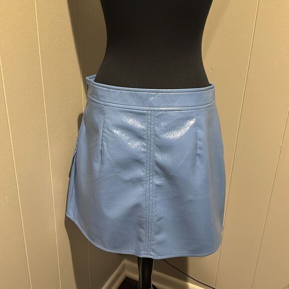 River Island faux pebbled leather wet look glossy mini skirt. New, with tag. 14 - Picture 4 of 6